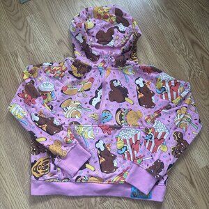 Disneyland Disney Eats Pink Half Zip Pullover Hoodie Hooded Sweatshirt Size M